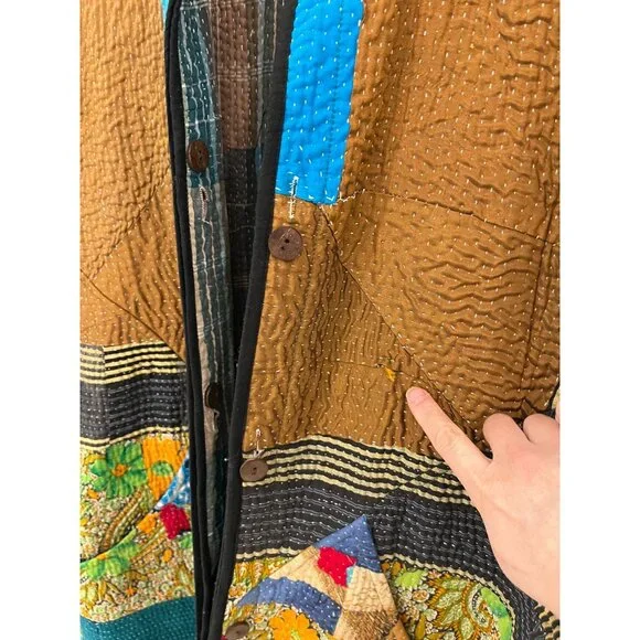 Namai Studio Handmade Original Long Quilt Jacket Coat - Picture 9 of 10